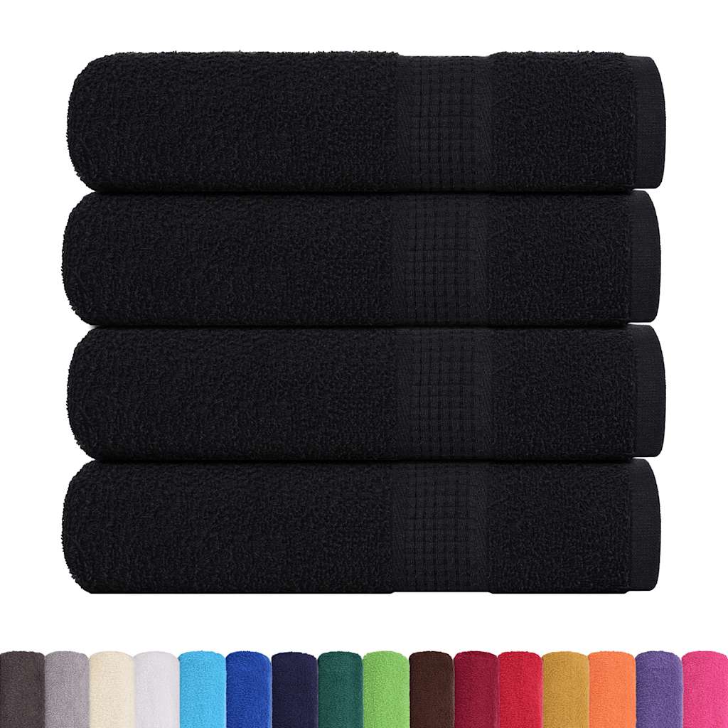 Toalhas de banho frogn 4 pcs 100x150 cm 360 g/m² preto