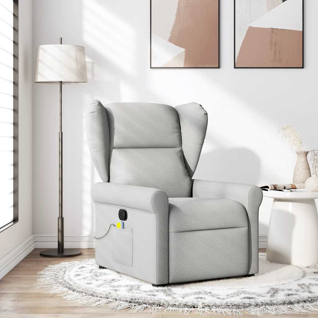 Cadeira de massagem reclinável tecido cinzento