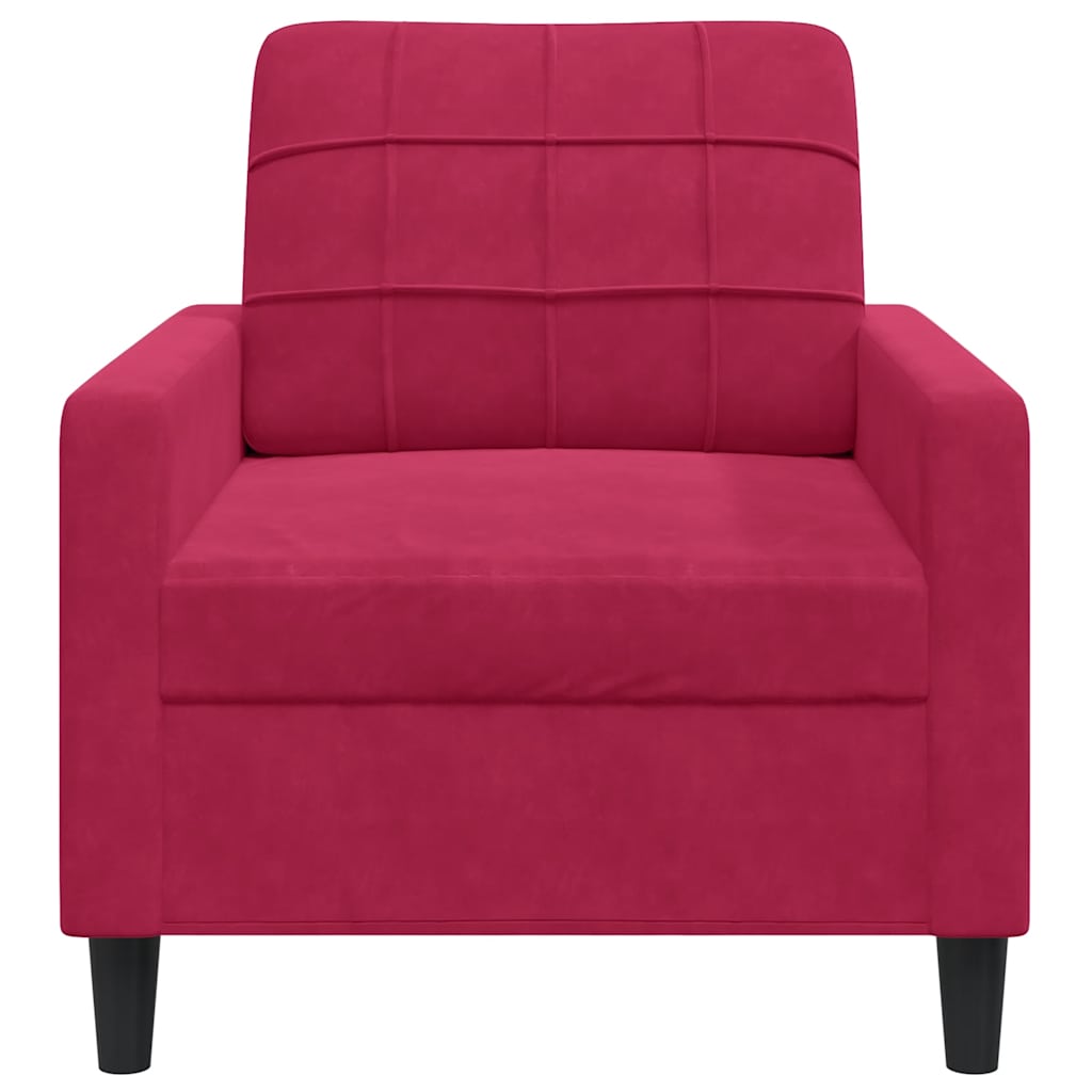 Poltrona 60 cm veludo vermelho-tinto