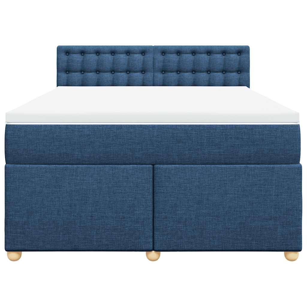 Cama com molas/colchão 140x190 cm tecido azul