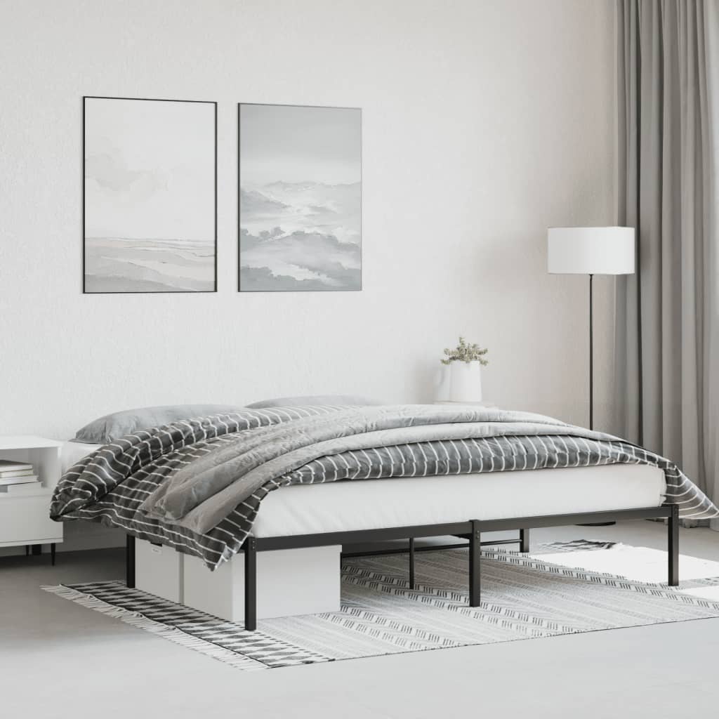 Estrutura de cama 183x213 cm metal preto