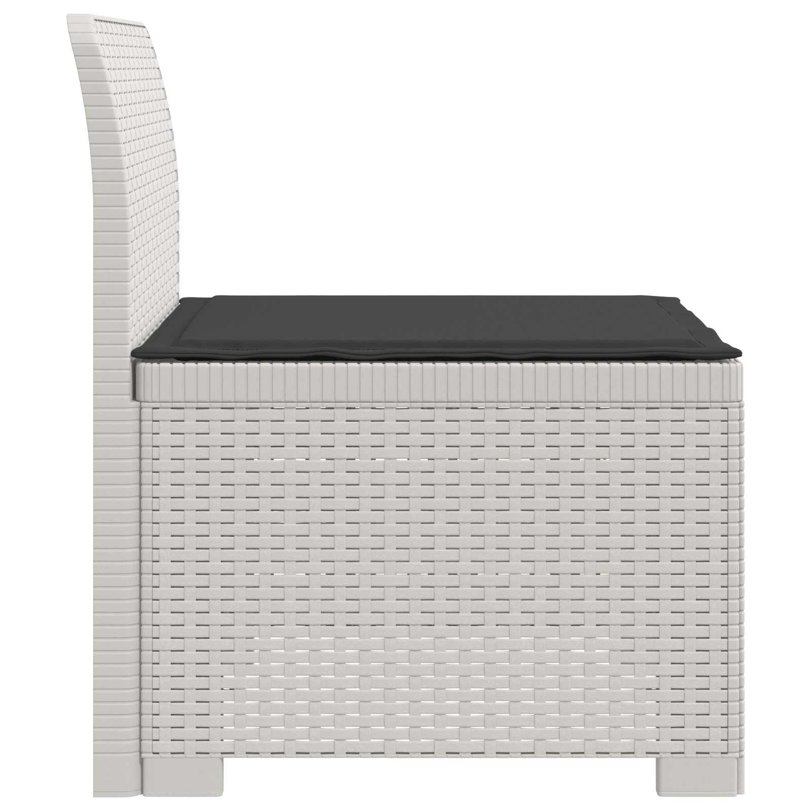 Sofá de jardim 1 lugar com almofada look rattan PP branco