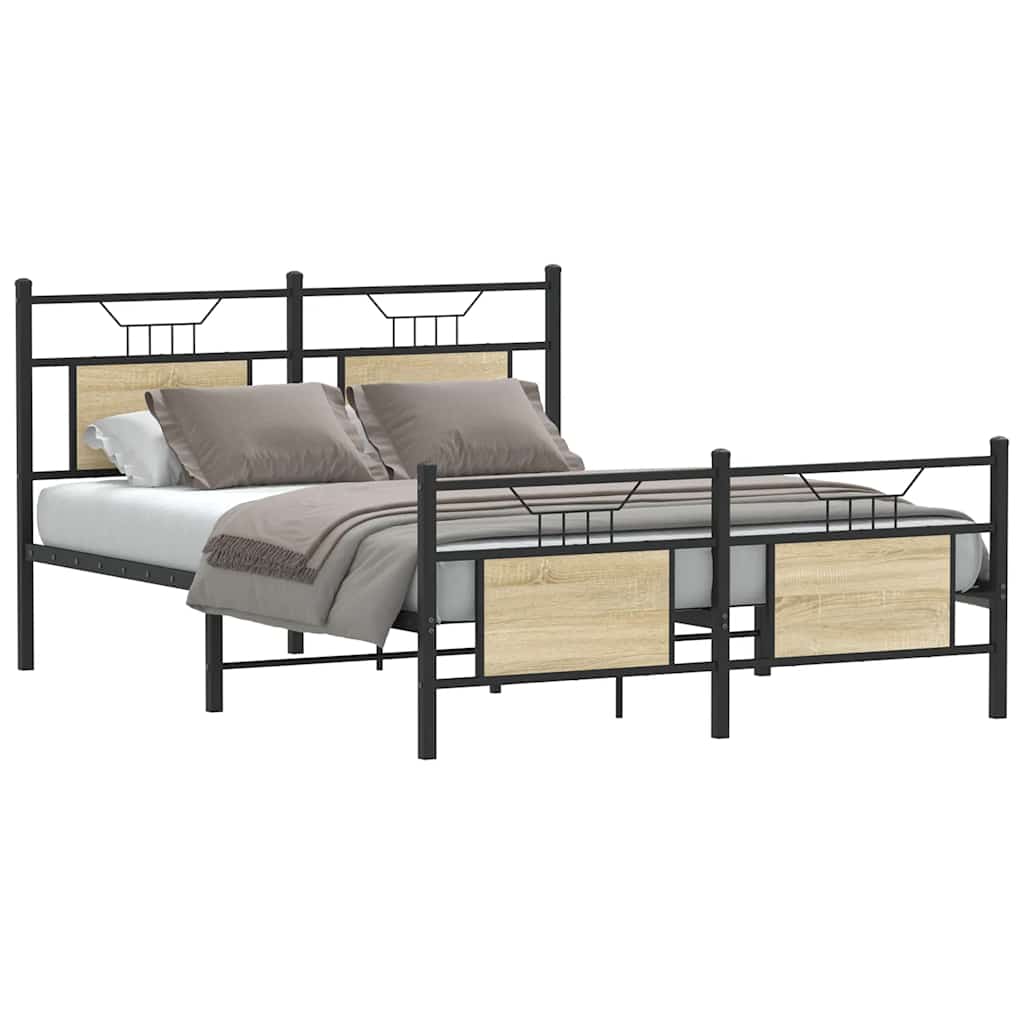 Estrutura cama s/ colchão derivados de madeira carvalho sonoma