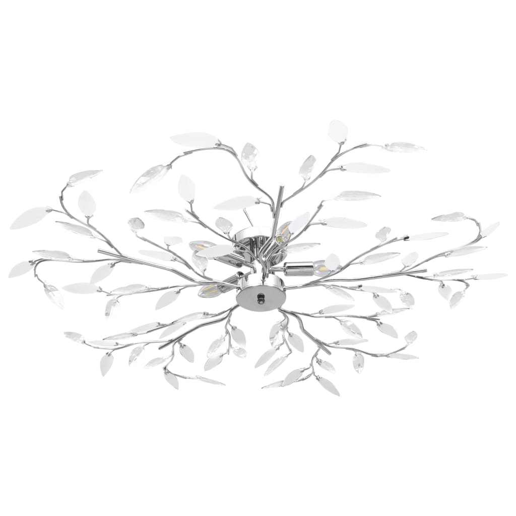 Candeeiro teto braços folhas de cristal acrílico 5 e14 branco