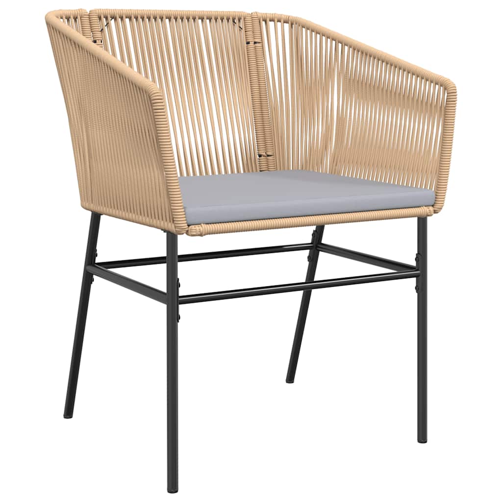 Conjunto jantar jardim 7 peças almofadas vidro vime PE castanho