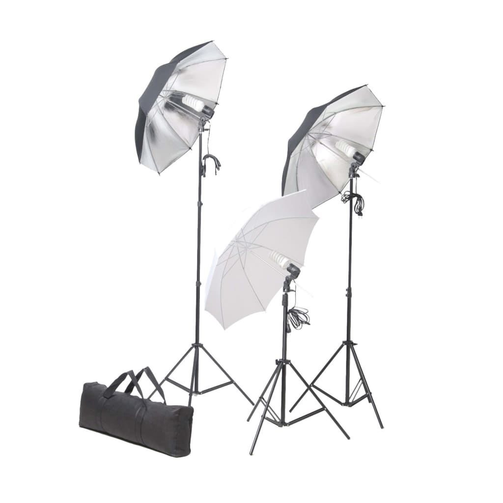 Kit estúdio fotográfico com lâmpadas/sombrinhas/fundo/refletor