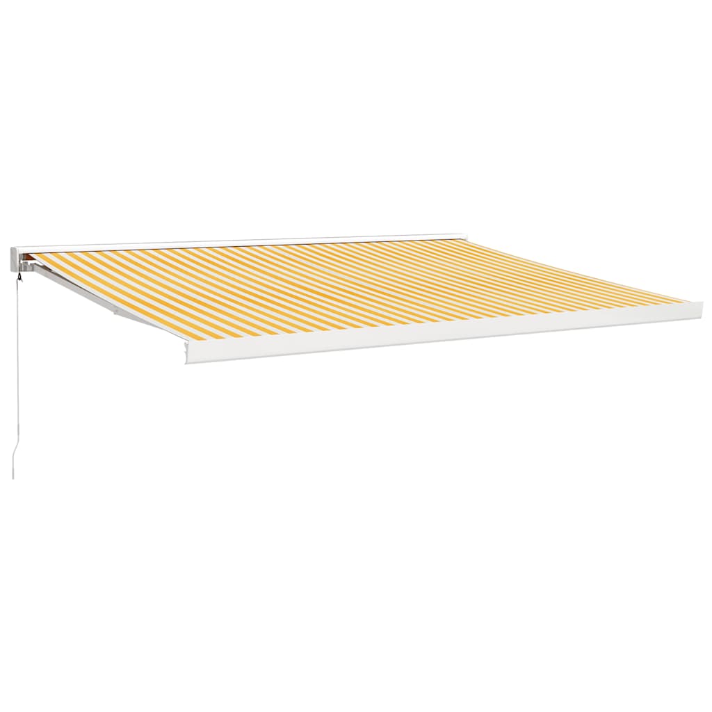 Toldo retrátil 4x3 m tecido e alumínio amarelo e branco