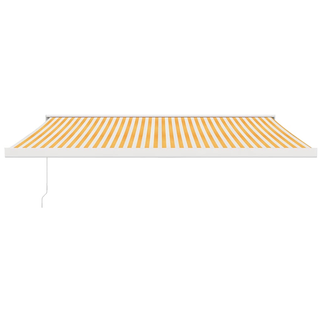 Toldo retrátil 4x3 m tecido e alumínio amarelo e branco