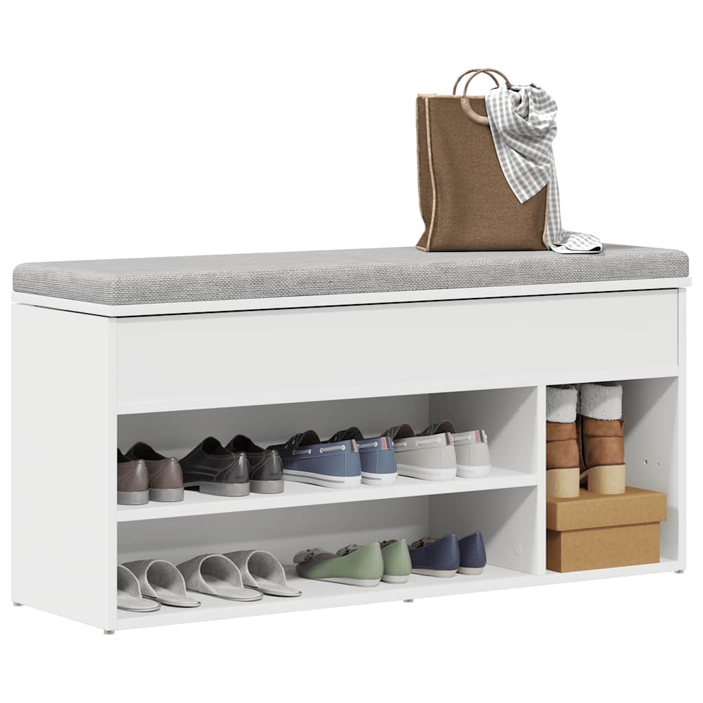Banco sapateira 102x30,5x45 cm derivados de madeira branco