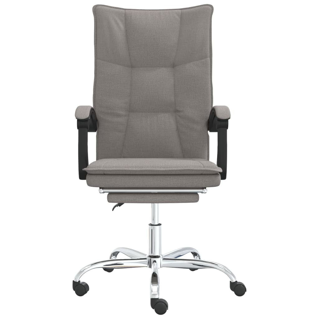 Cadeira de escritório reclinável tecido cinzento-acastanhado
