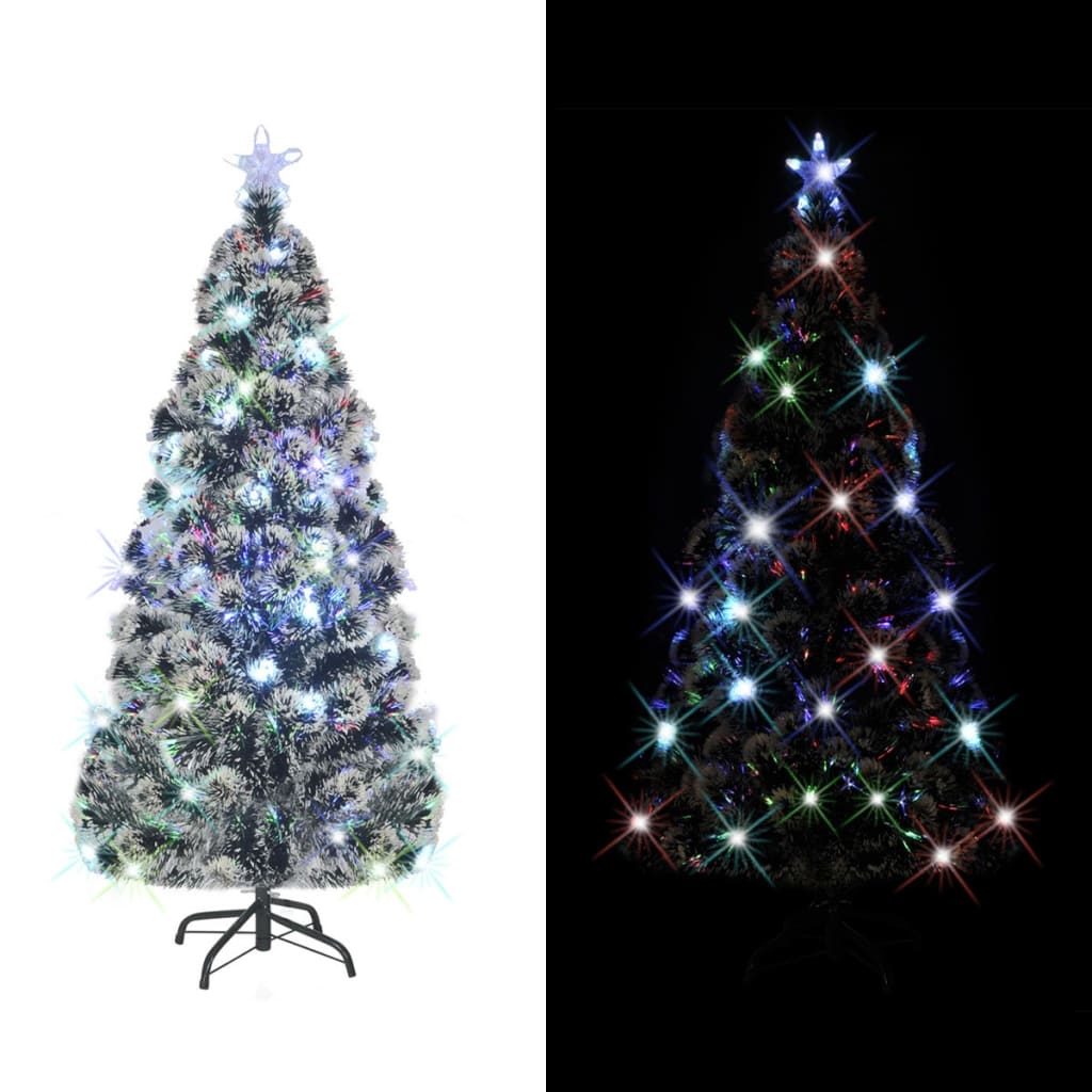 Árvore de natal pré-iluminada c/ suporte e LED 180 cm fibra ótica