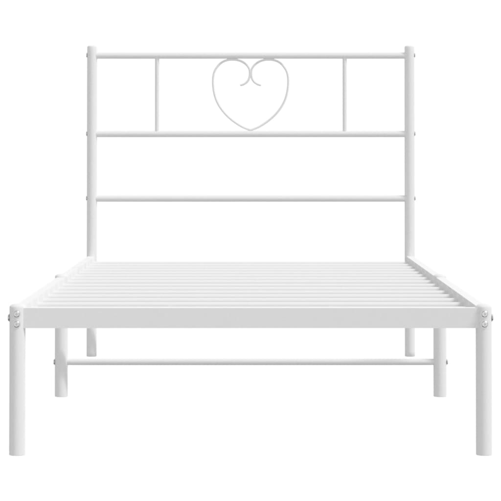 Estrutura de cama com cabeceira 80x200 cm metal branco