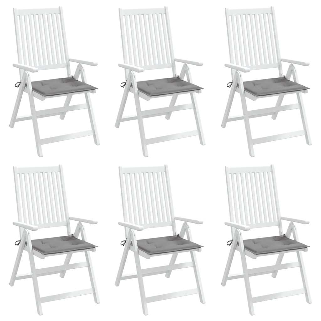 Almofadões p/ cadeiras jardim 6pcs 40x40x4 cm oxford cinza