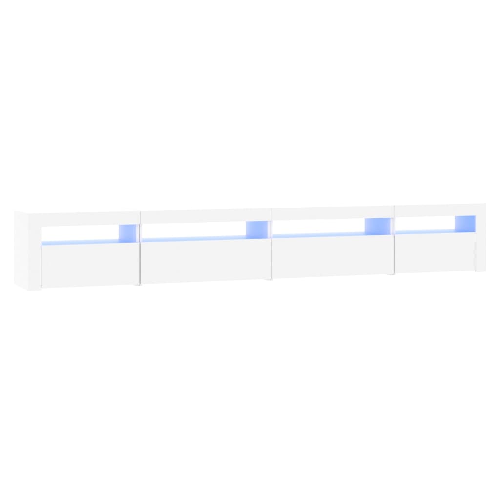Móvel de TV com luzes LED 270x35x40 cm branco