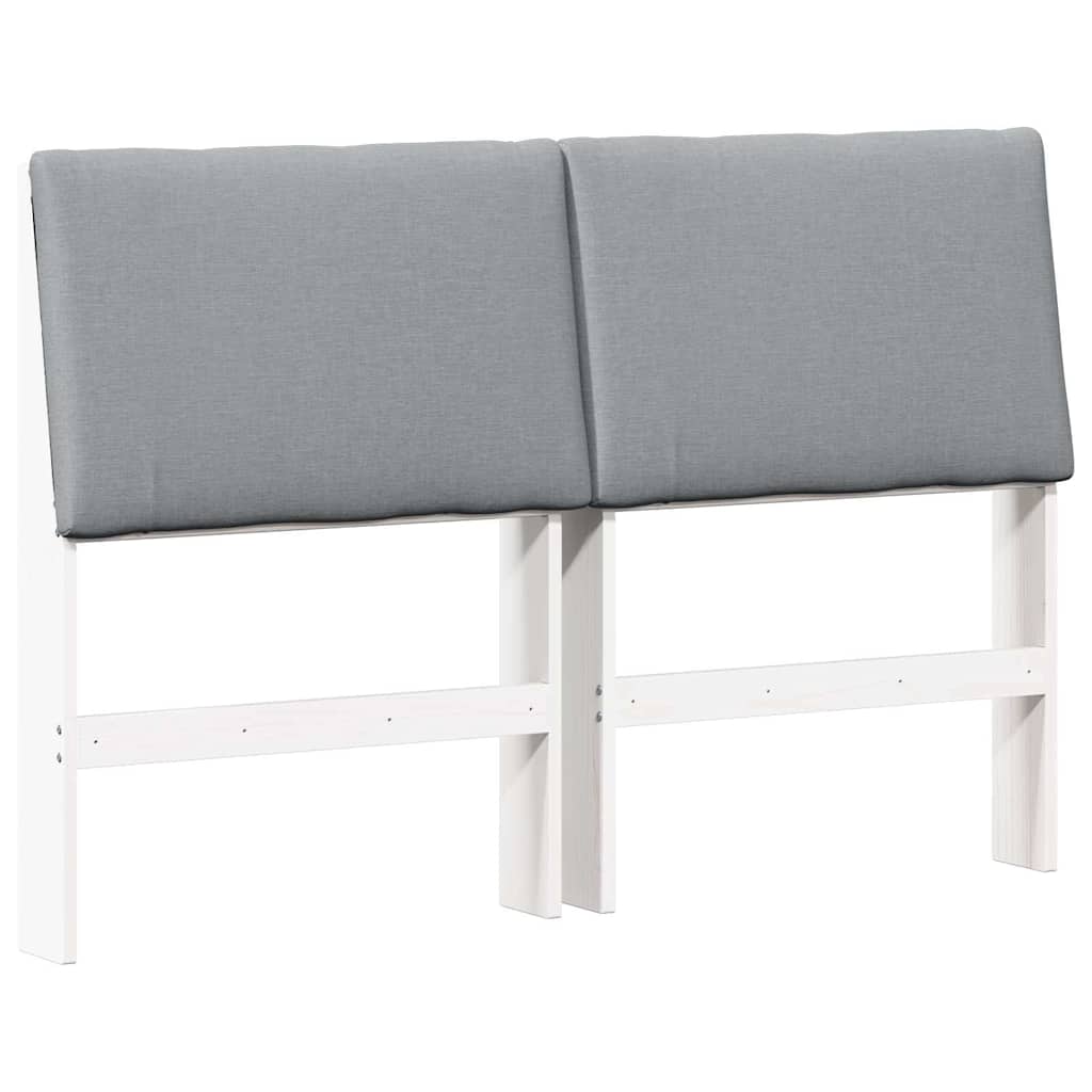 Cabeceira estofada cinzento-claro 140 cm