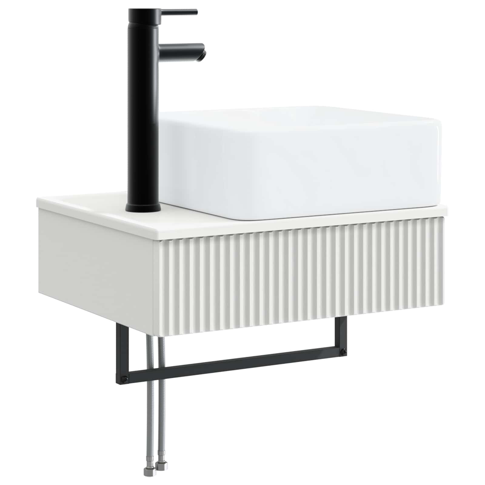 Bacia de lavagem montada na parede branco 50 x 41 x 39 cm
