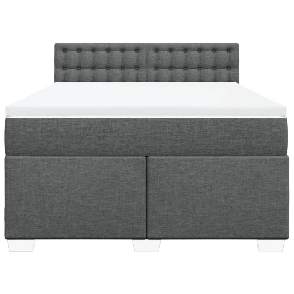 Cama com molas/colchão 140x200 cm tecido cinzento-escuro