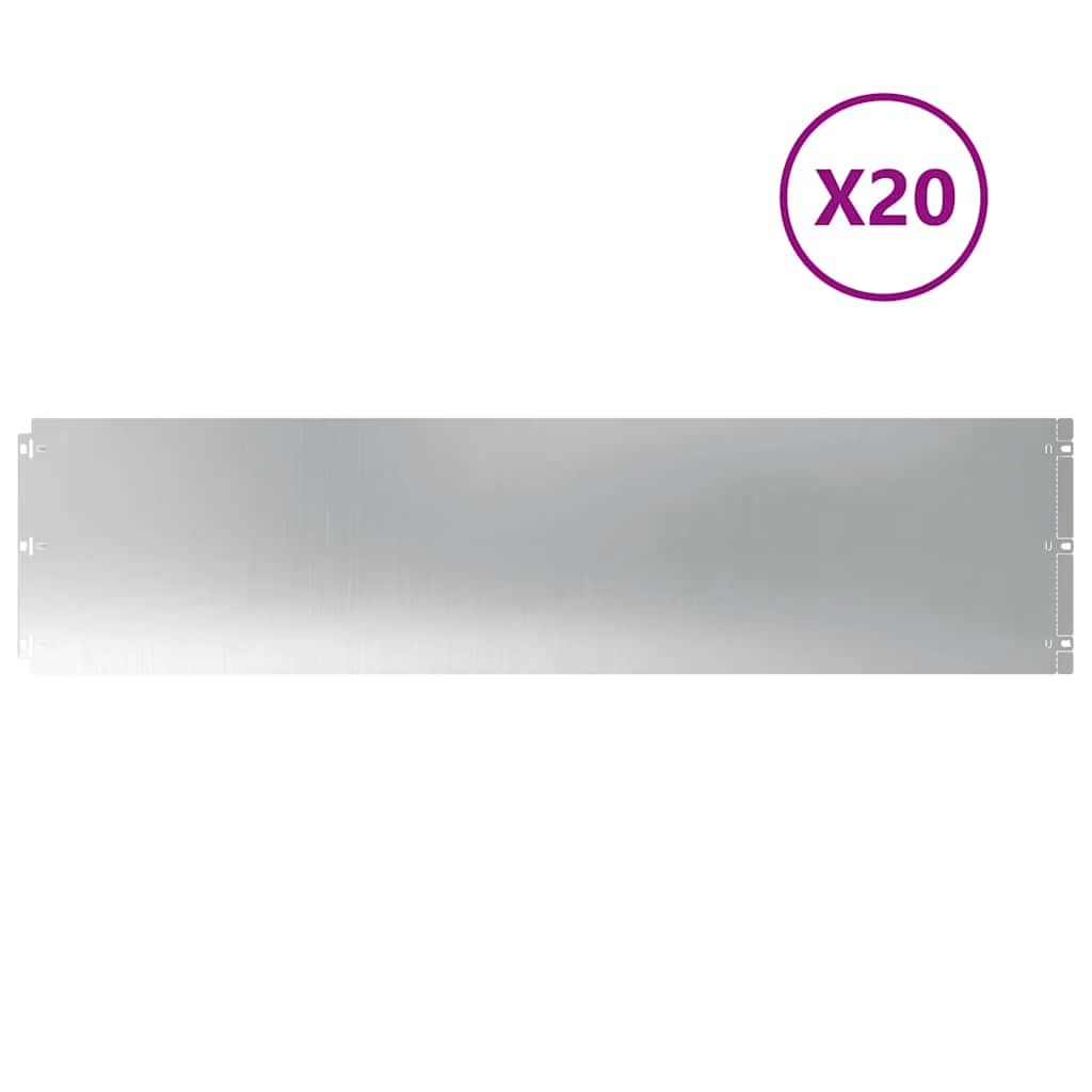 Bordas de relvado 20 unid 25x103 cm aço galvanizado