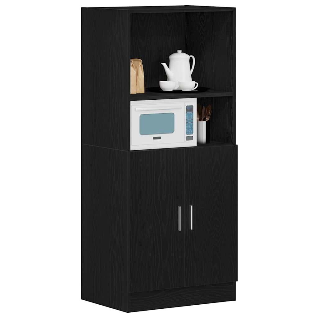 Armário de cozinha 57x41,5x131,5 cm derivados de madeira preto