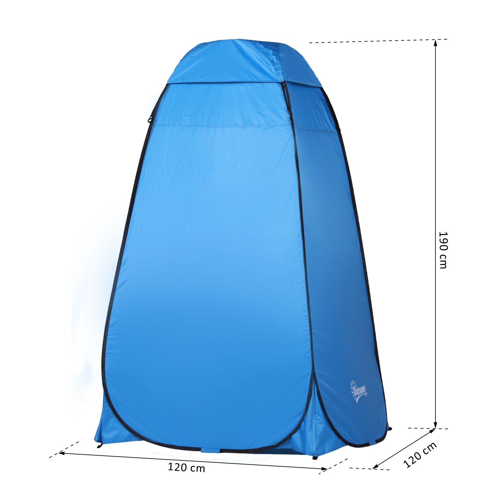 Tenda de acampamento multifuncional leve dobrável e estável à prova d'água com sistema pop-up 120x120x190 cm azul