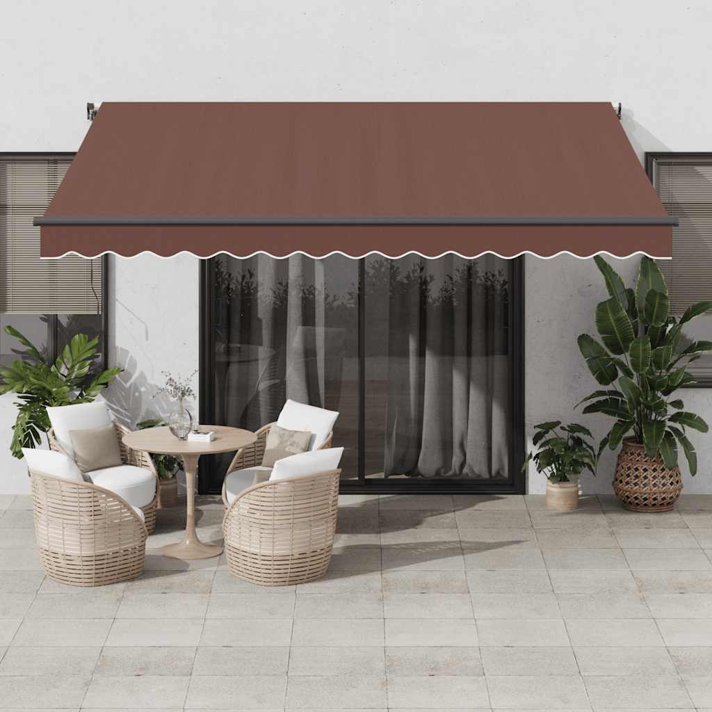 Toldo retrátil automático 400x350 cm castanho