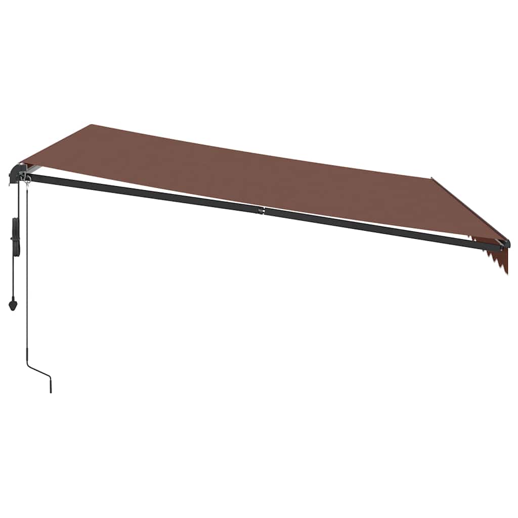 Toldo retrátil automático 400x350 cm castanho
