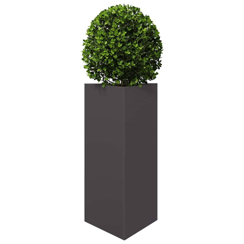 Vaso/floreira de jardim triangular 2 pcs 40x34,5x75cm aço preto