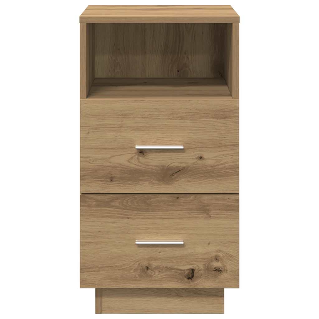 Mesa de cabeceira com 2 gavetas 36x36x68 cm carvalho artisiano
