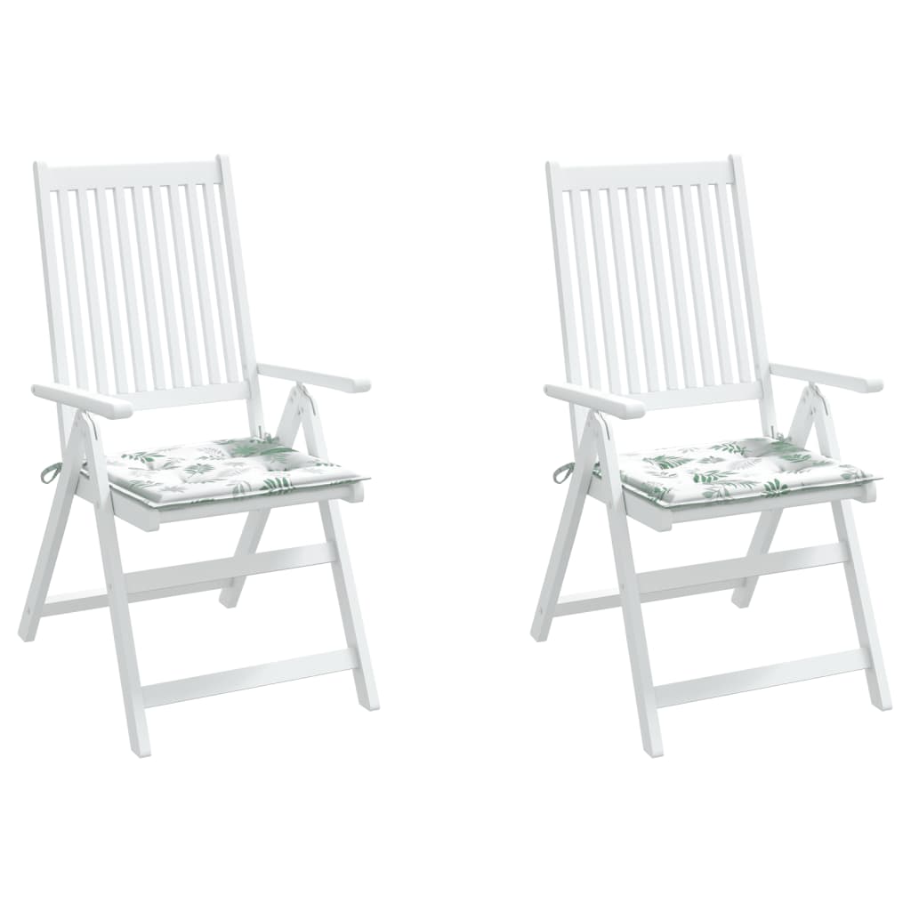 Almofadões p/ cadeira 2pcs 50x50x4cm tecido padrão folhas