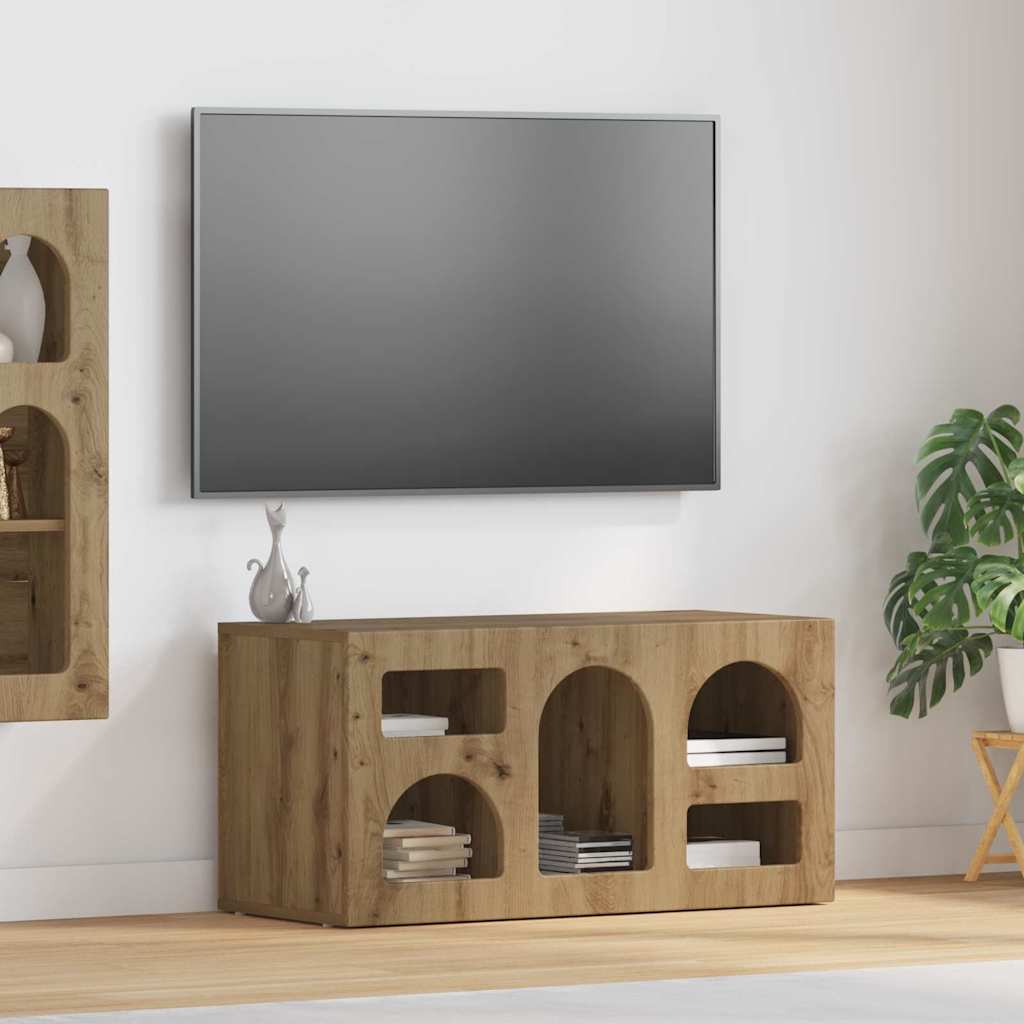 Gabinete para TV elst 80 x 35 x 40 cm carvalho artesanal
