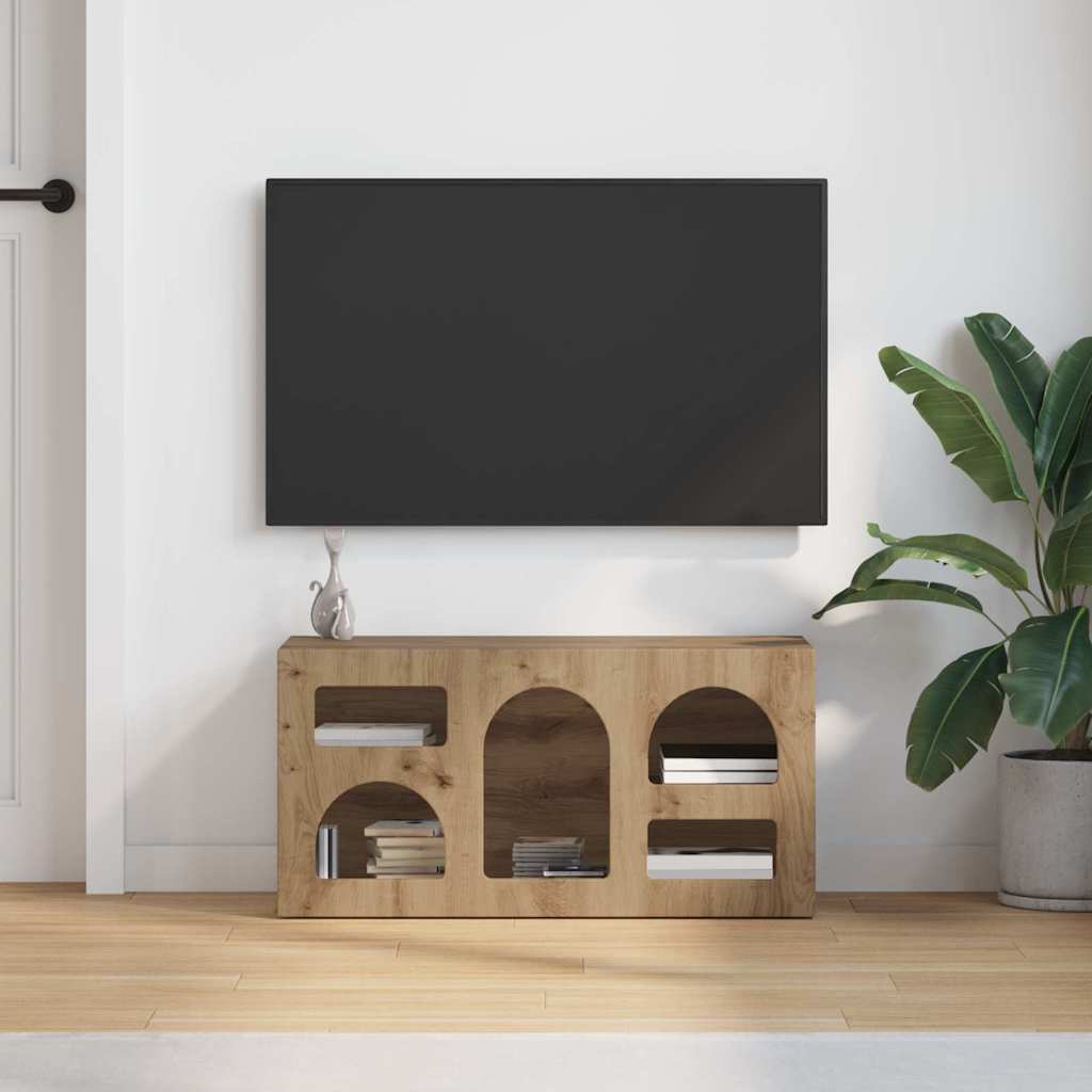 Gabinete para TV elst 80 x 35 x 40 cm carvalho artesanal