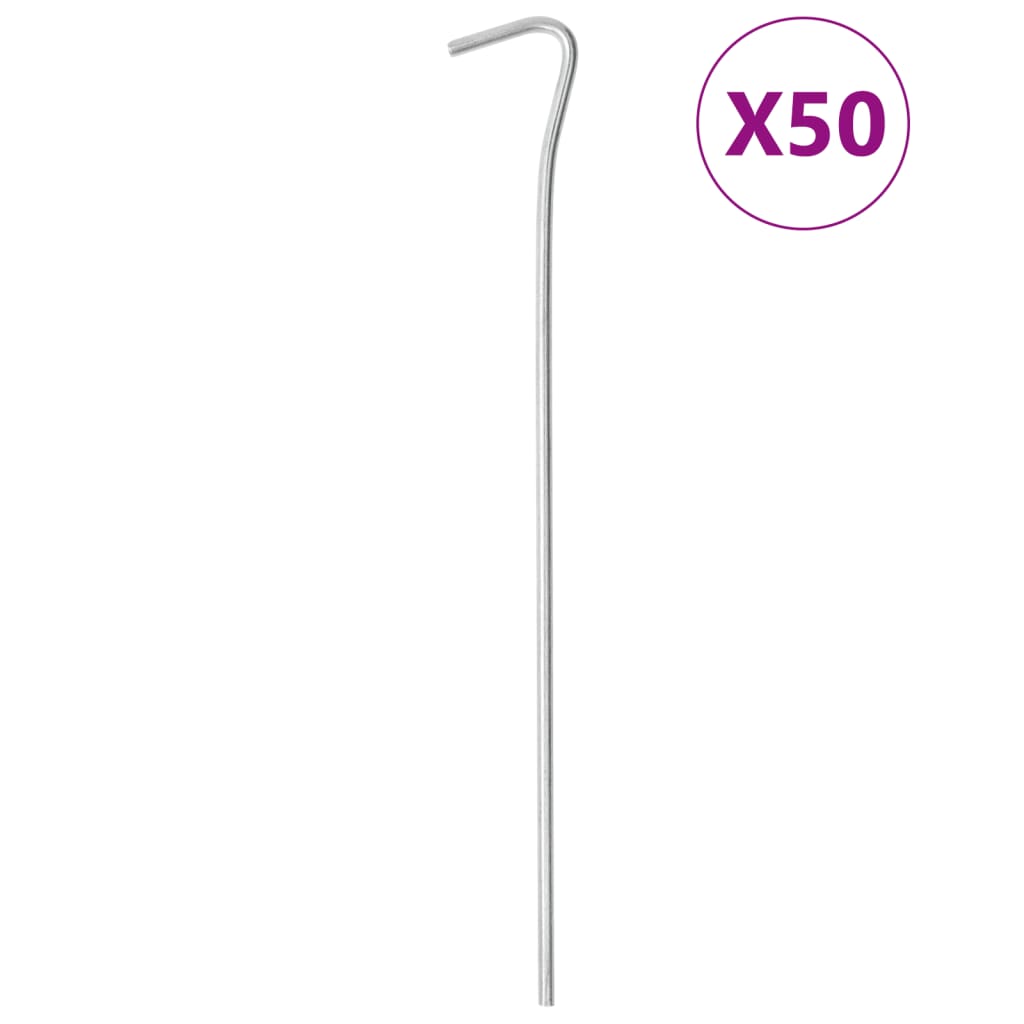 Estacas para tenda 50 pcs 23 cm ø4 mm aço galvanizado