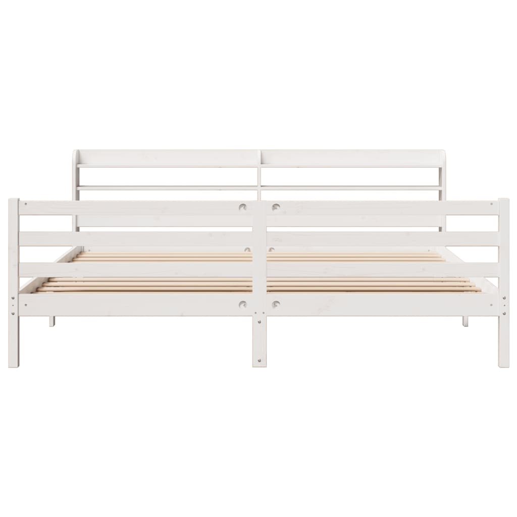 Estrutura de cama c/ cabeceira sem colchão 200x200 cm branco