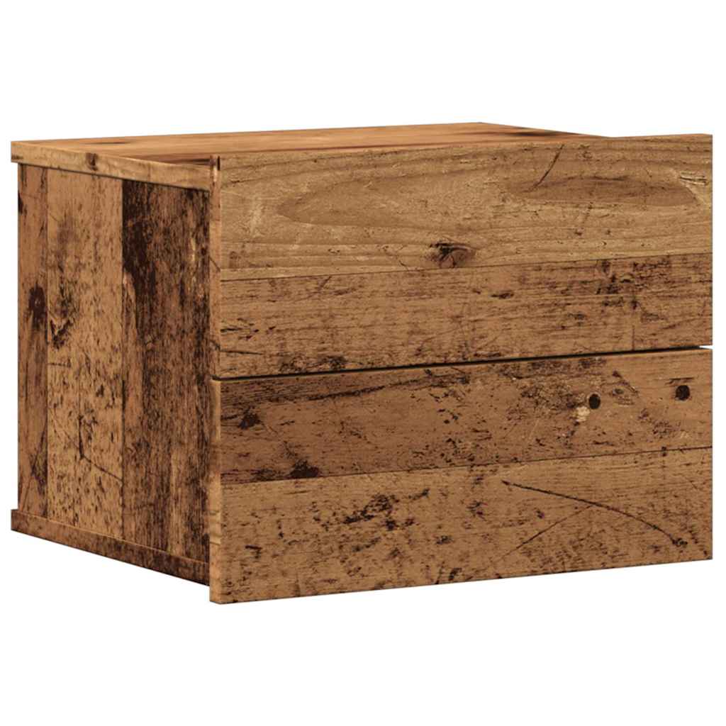 Mesa de cabeceira de parede 40x32x30 cm cor madeira velha