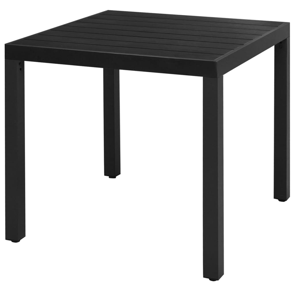 3 Pcs conjunto de jantar para jardim vime de PVC preto