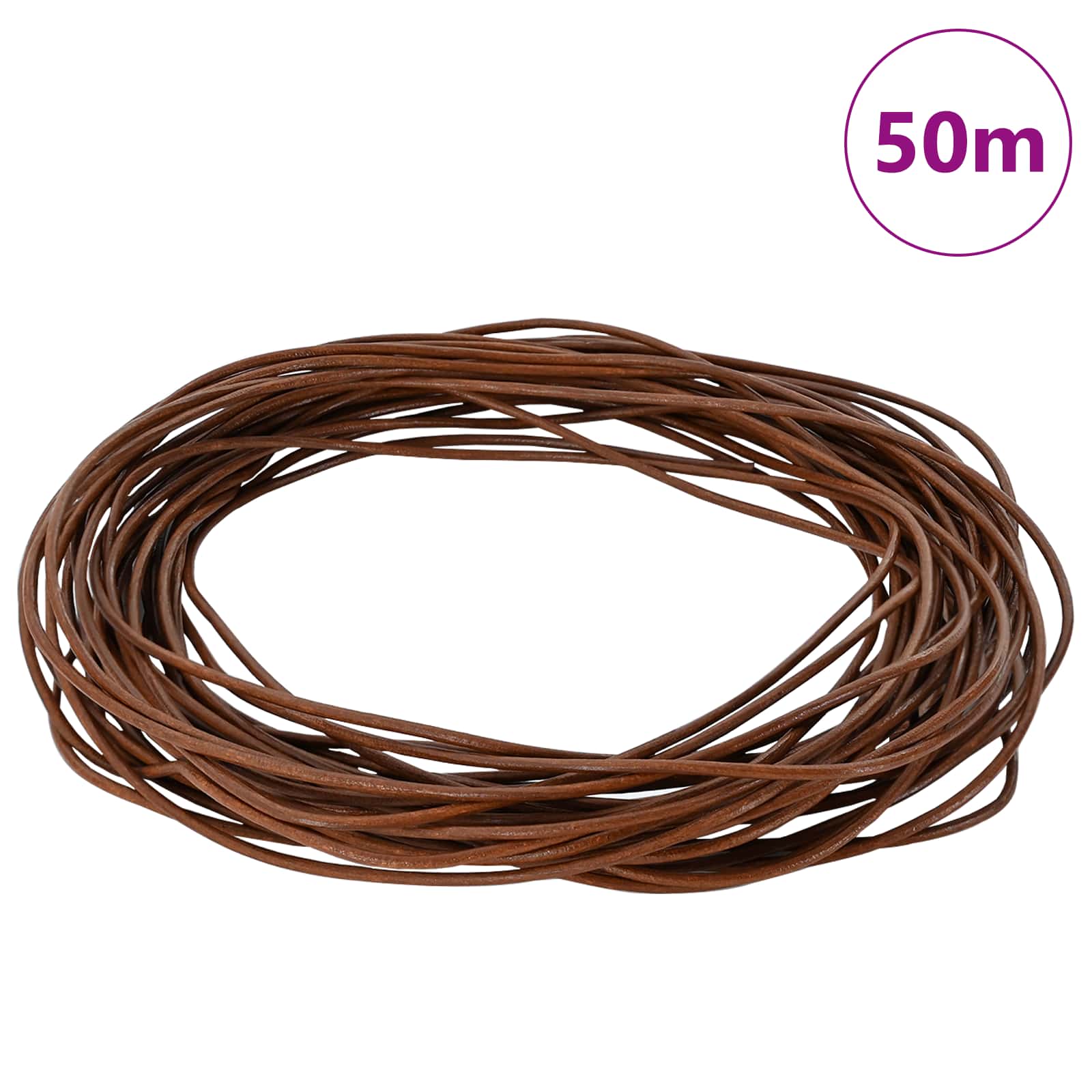Corda de couro marrom claro ø1,5 mm x 50 m couro