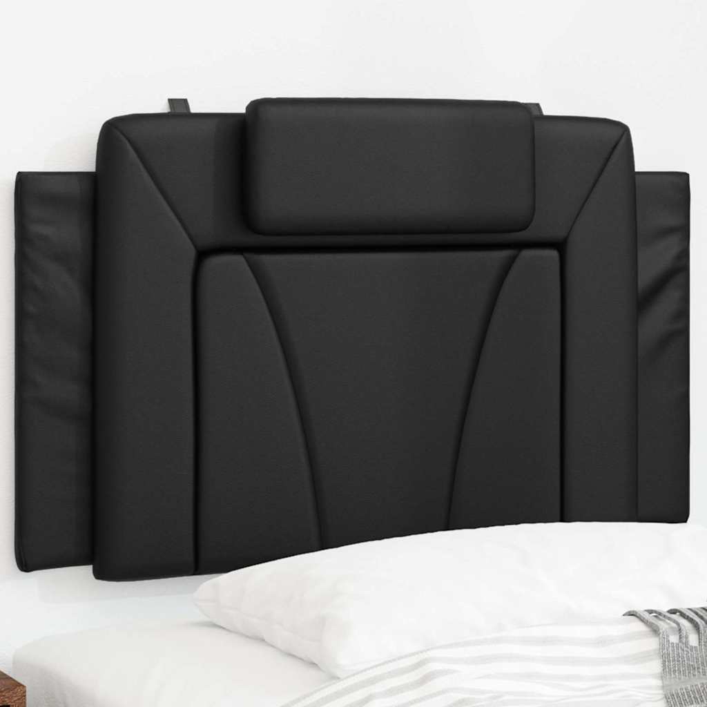 Almofadão de cabeceira viana 80 cm couro artificial preto