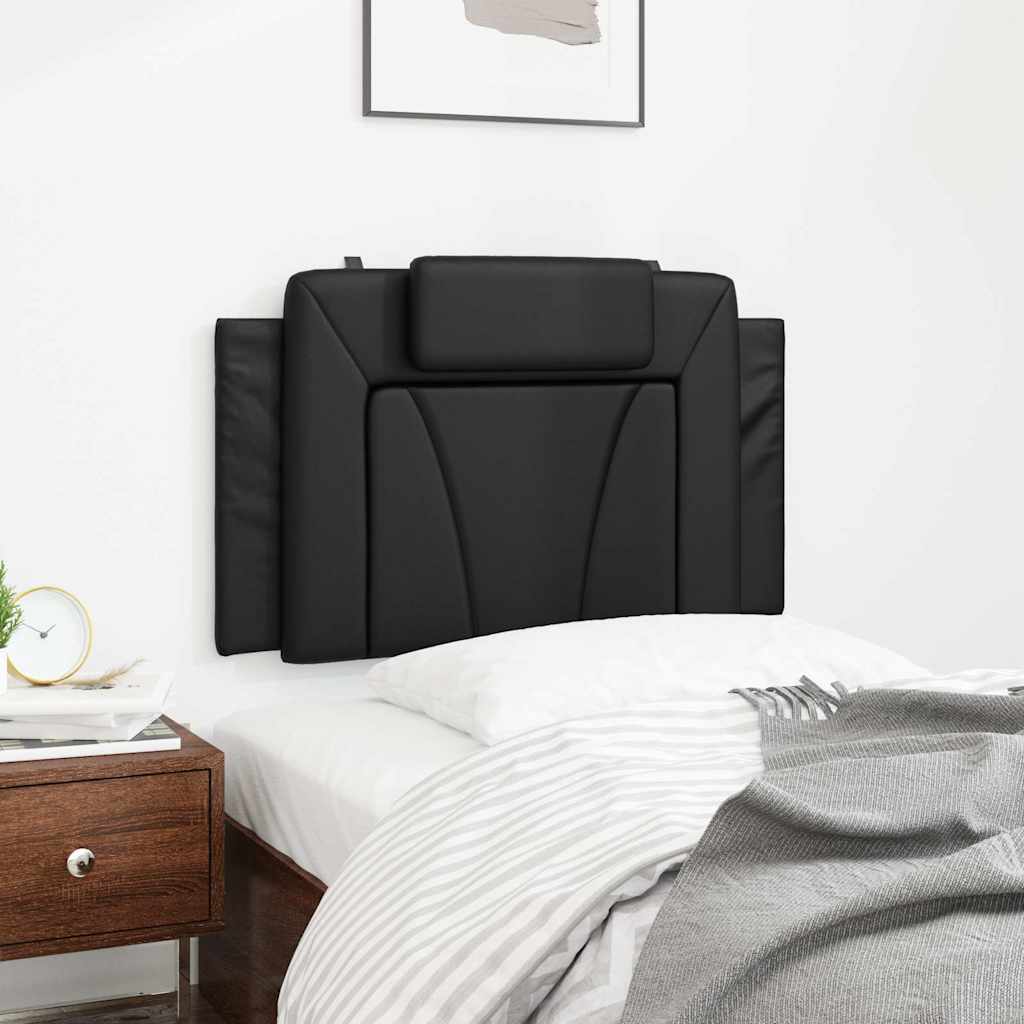 Almofadão de cabeceira viana 80 cm couro artificial preto