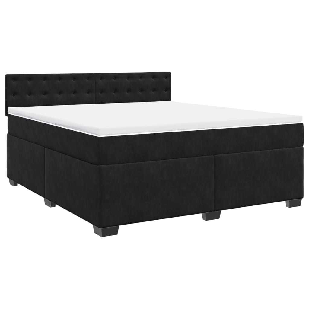 Cama com molas/colchão 180x200 cm veludo preto