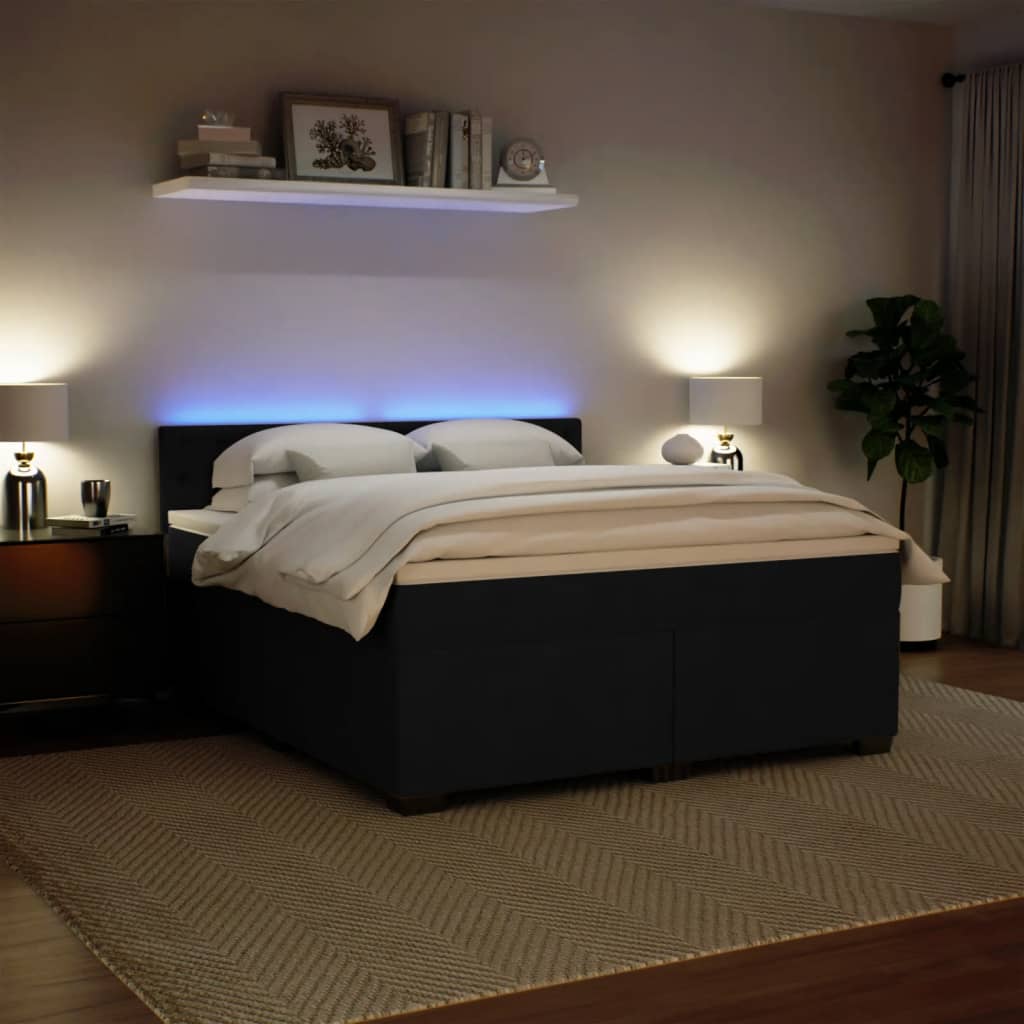 Cama com molas/colchão 180x200 cm veludo preto