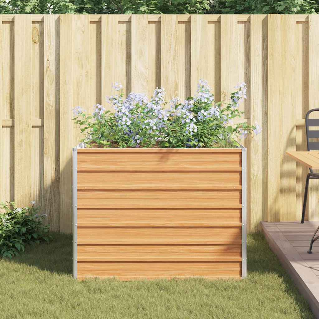 Canteiro de jardim elevado marrom claro 100 x 100 x 77 cm