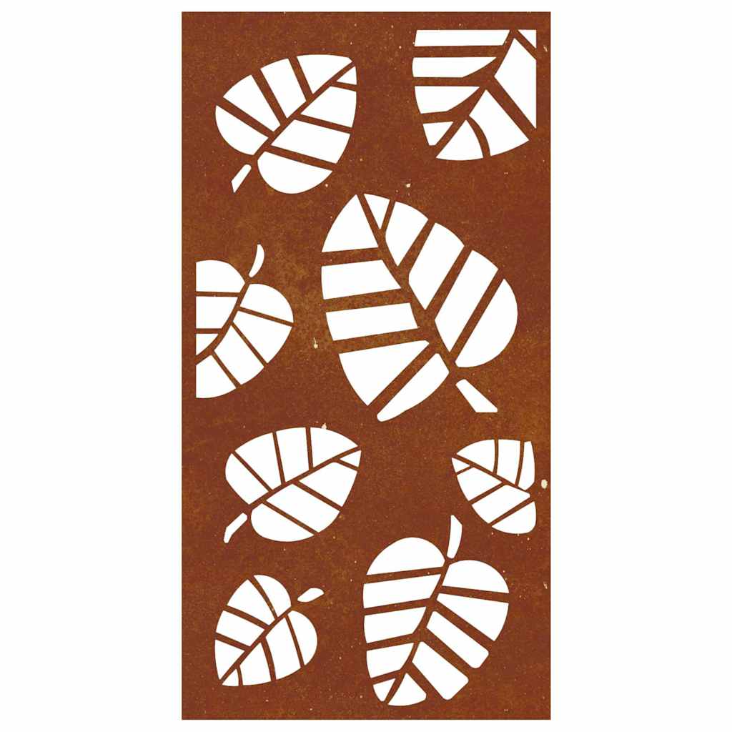 Decoração p/ muro de jardim 105x55 cm aço corten design folhas