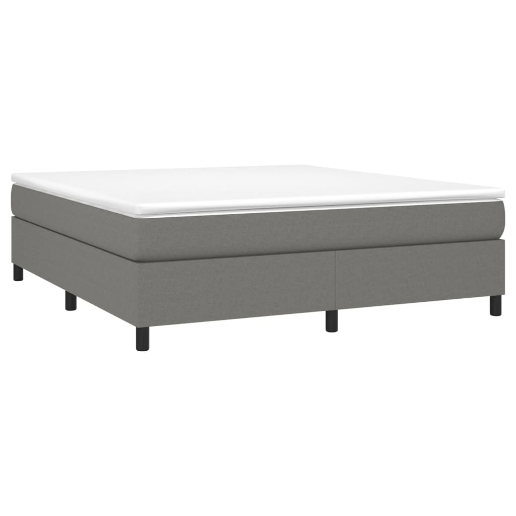 Estrutura de cama com molas 160x200 cm tecido cinzento-escuro