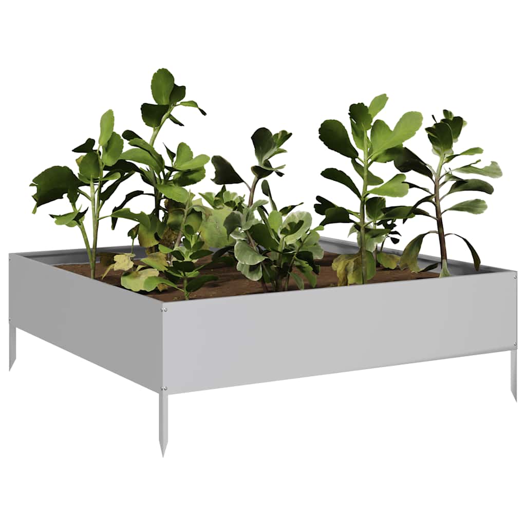 Canteiro elevado de jardim 100x100x33,5 cm aço galvanizado