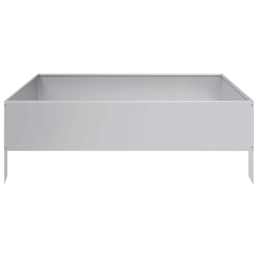 Canteiro elevado de jardim 100x100x33,5 cm aço galvanizado