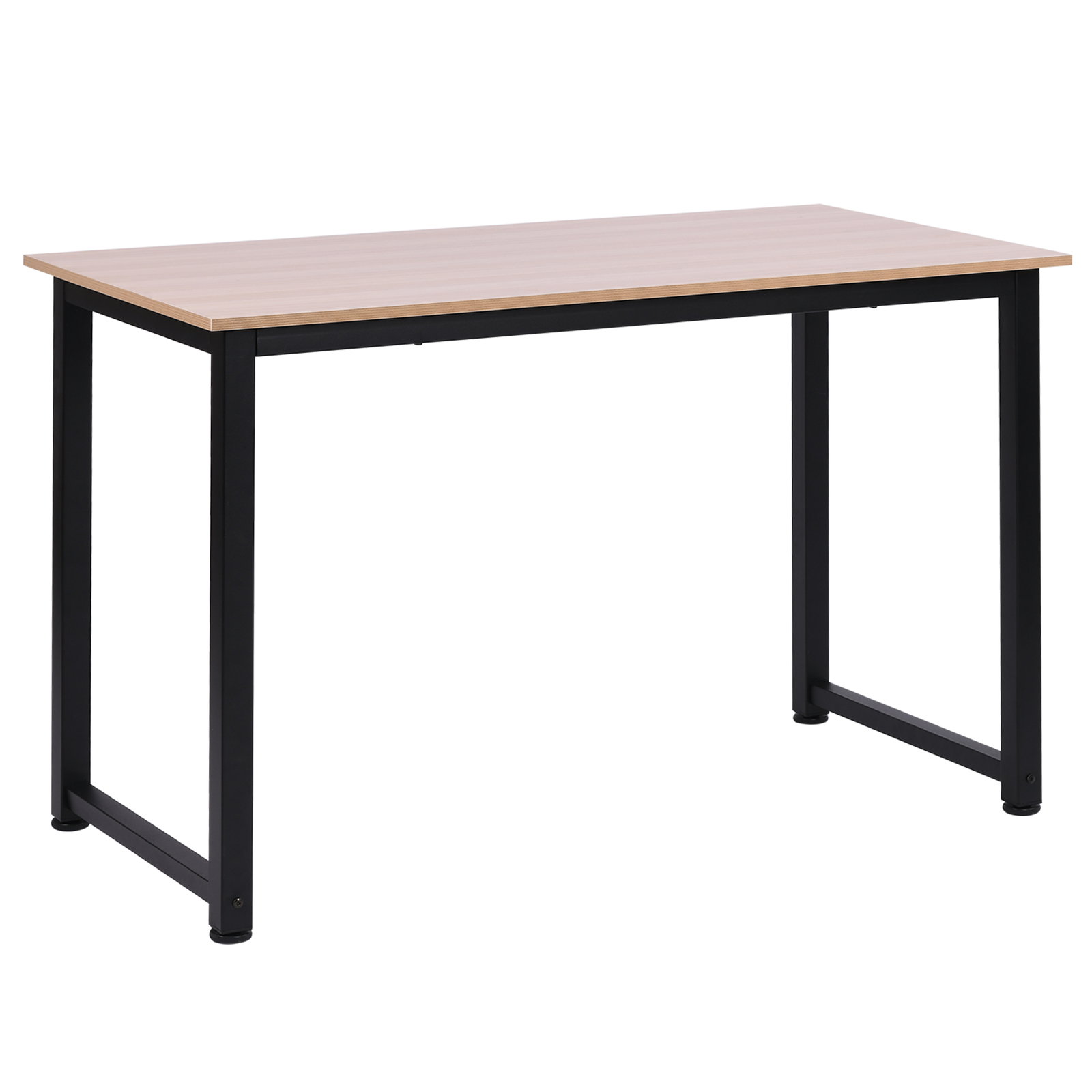 Secretária Moderna Mesa de Estudo com Estrutura de Aço e Pés Ajustáveis Mesa de Computador 120x60x76 cm Madeira e Preto