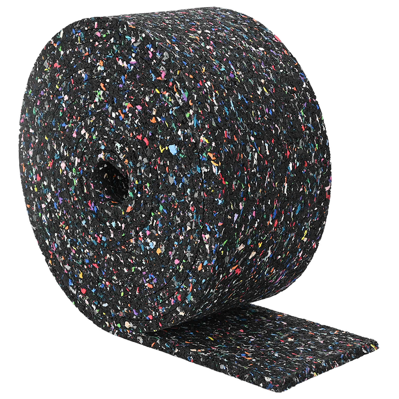 Rolo de granulado de borracha preto 1000 x 10 x 0,3 cm borracha