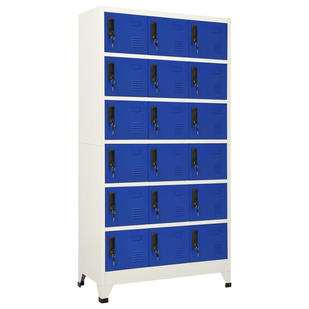 Cacifo 90x40x180 cm aço cinzento e azul