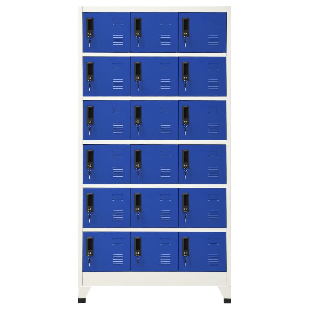 Cacifo 90x40x180 cm aço cinzento e azul