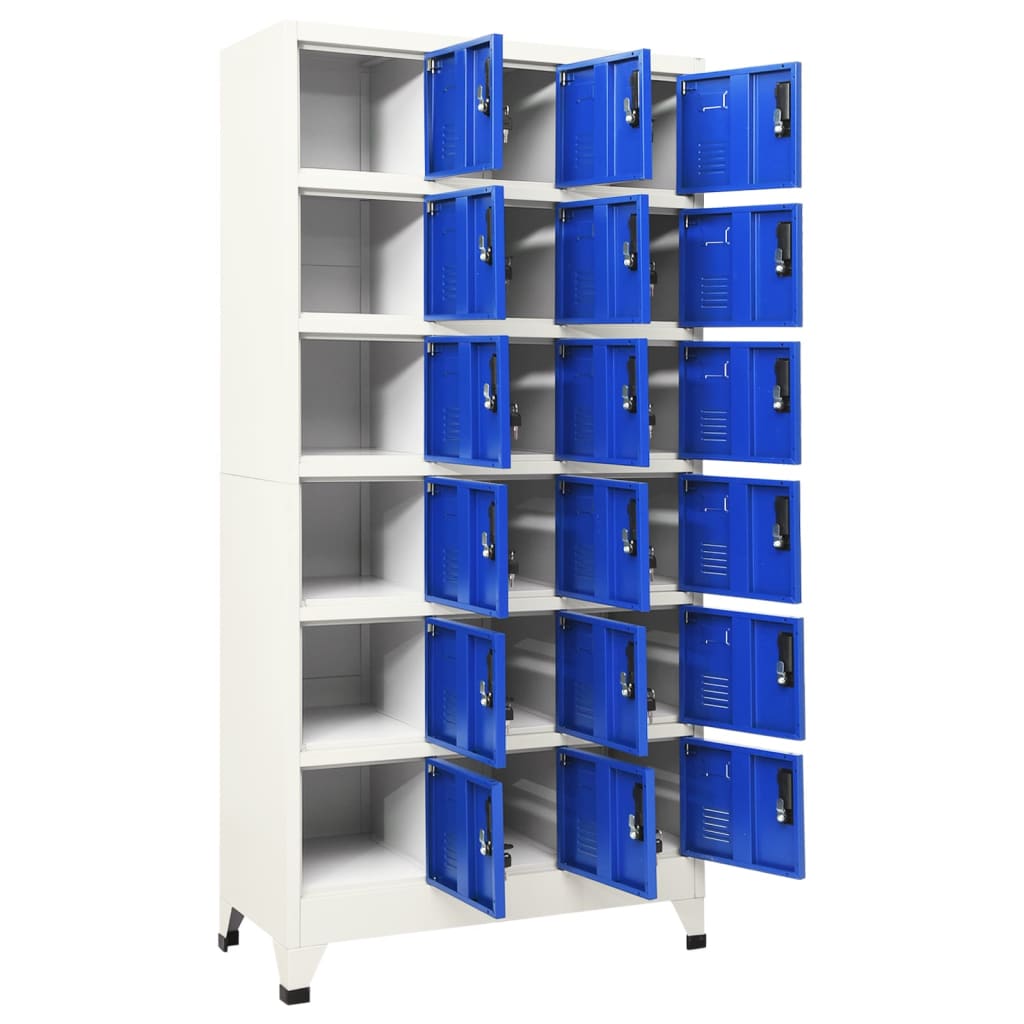Cacifo 90x40x180 cm aço cinzento e azul